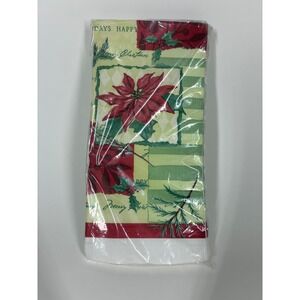 Vintage NOS Y2K Party House Poinsettia Collage Christmas Napkins 12ct 2002